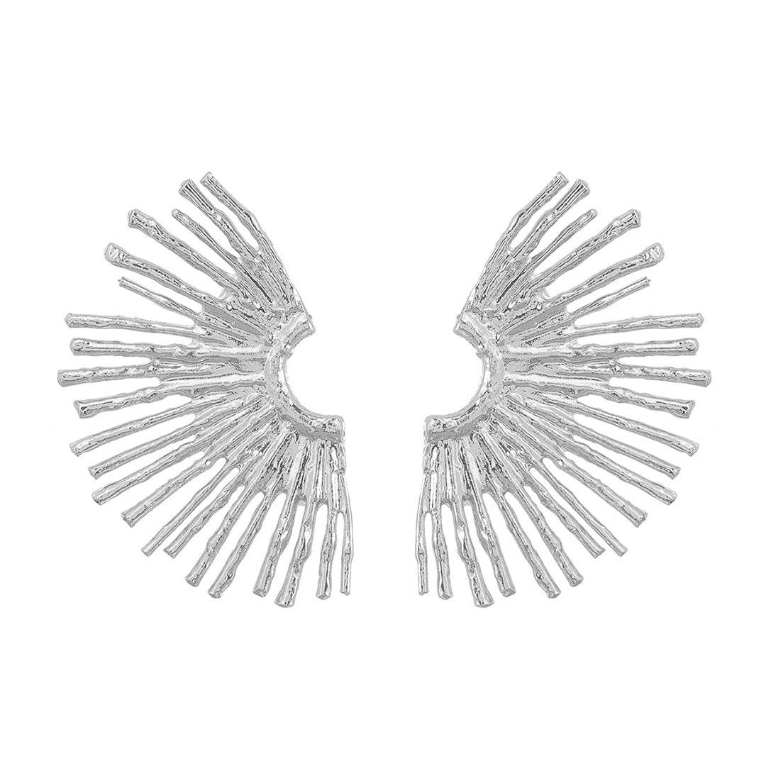 Magdaléna Elegantní Vlnité Kovové Náušnice Univerzální