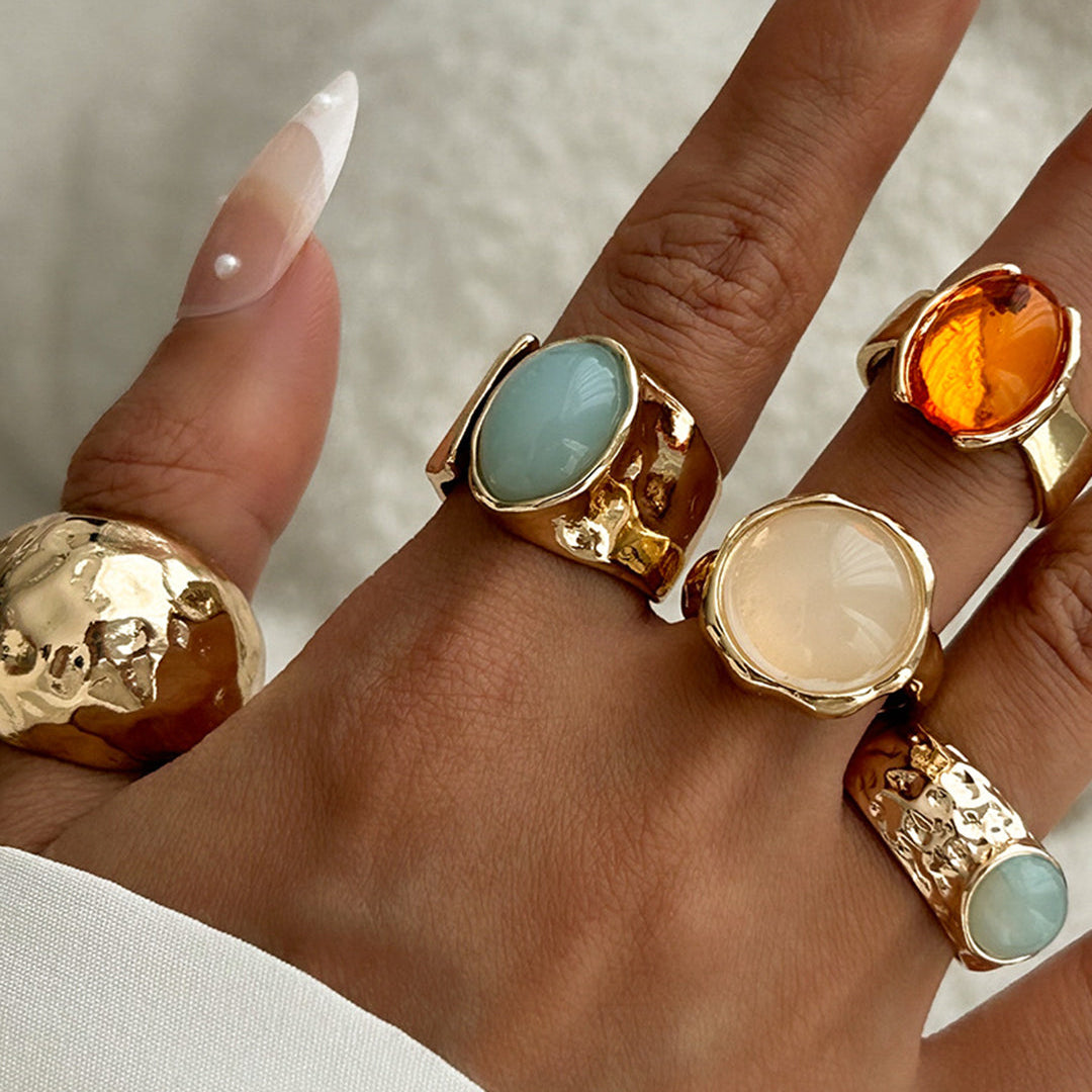 Anna Elegantní Sada Otevřených Prstenů Křišťálových