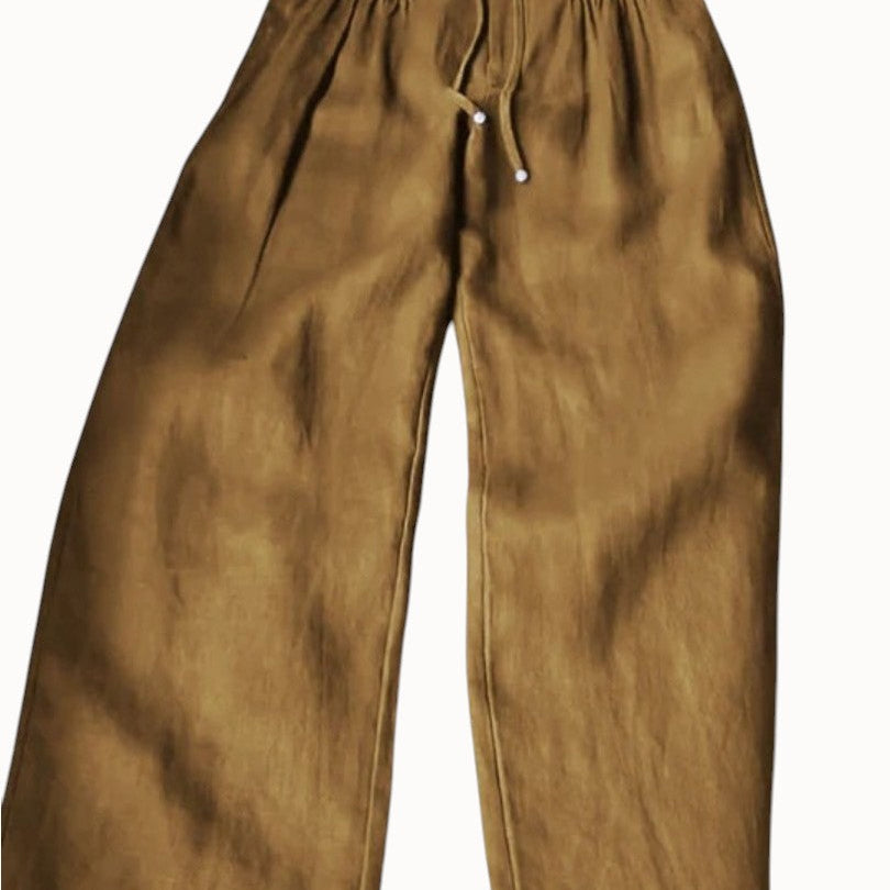 Karolína Elegantní Široké Kalhoty LněnoBavlněné Lehké