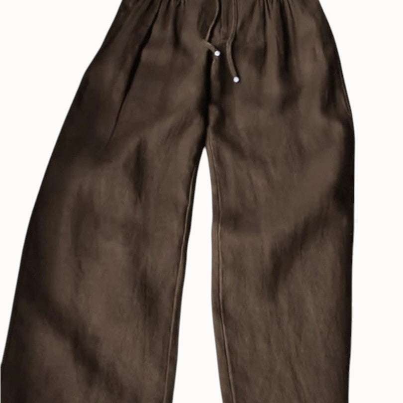 Karolína Elegantní Široké Kalhoty LněnoBavlněné Lehké