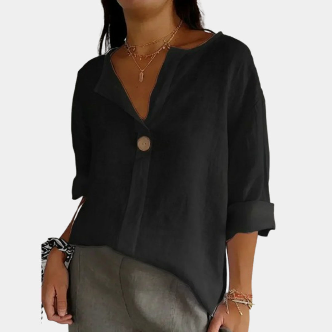 Eva Elegantní Blusa Relajada V PřírodníLněnáElegance