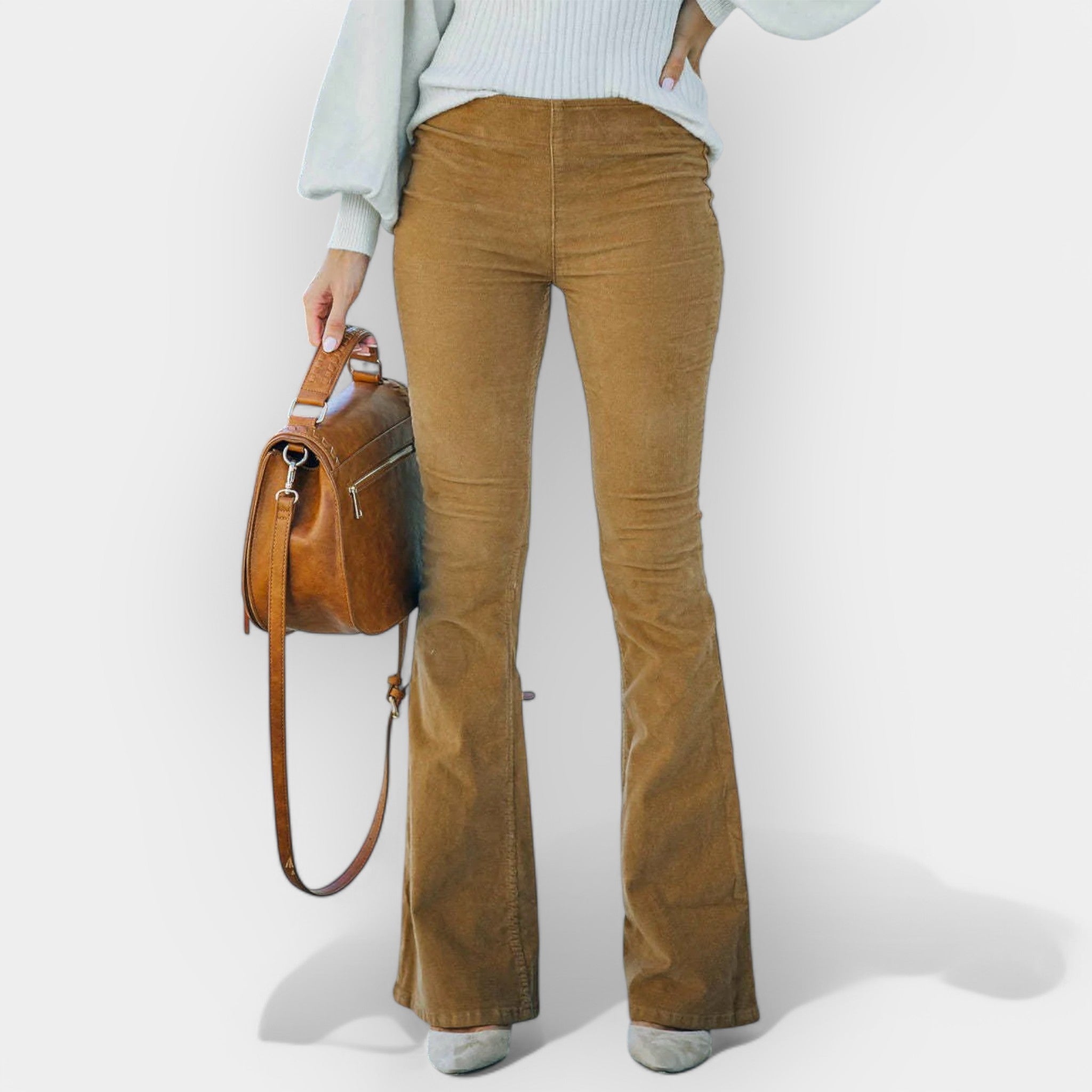 Veronika Elegantní Kalhoty VysokýPas RozšířenéZvony