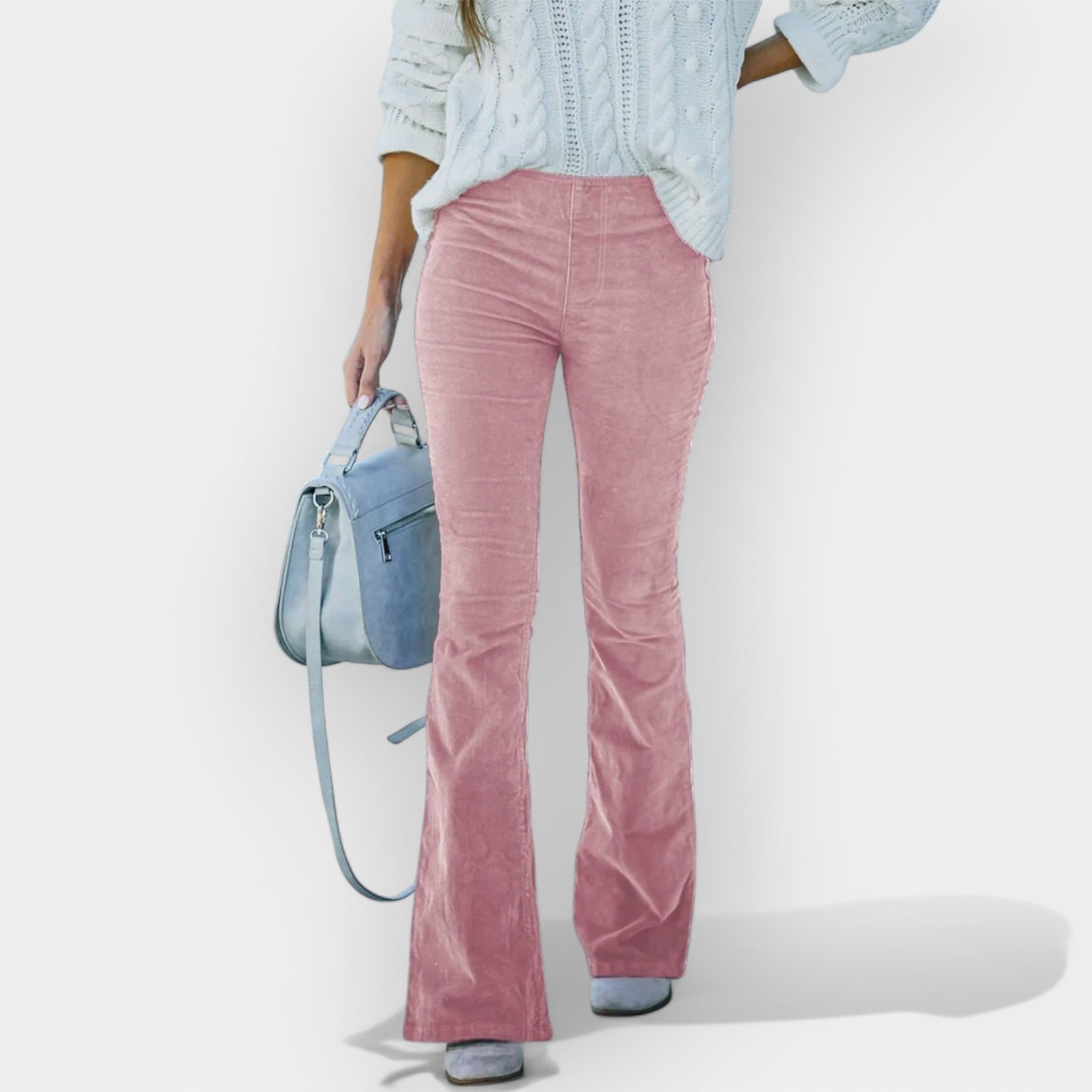 Veronika Elegantní Kalhoty VysokýPas RozšířenéZvony