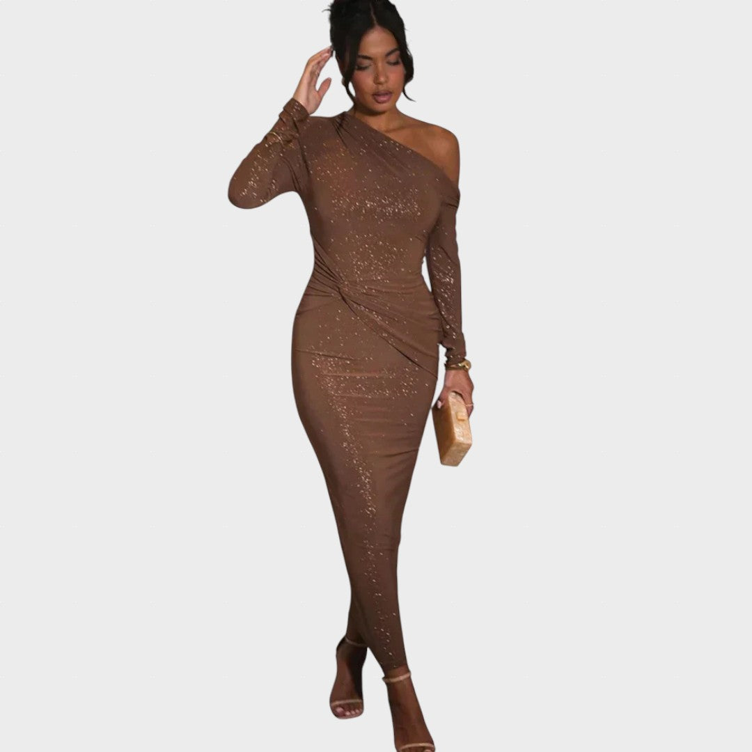 Olive | Lesklé Maxi Šaty